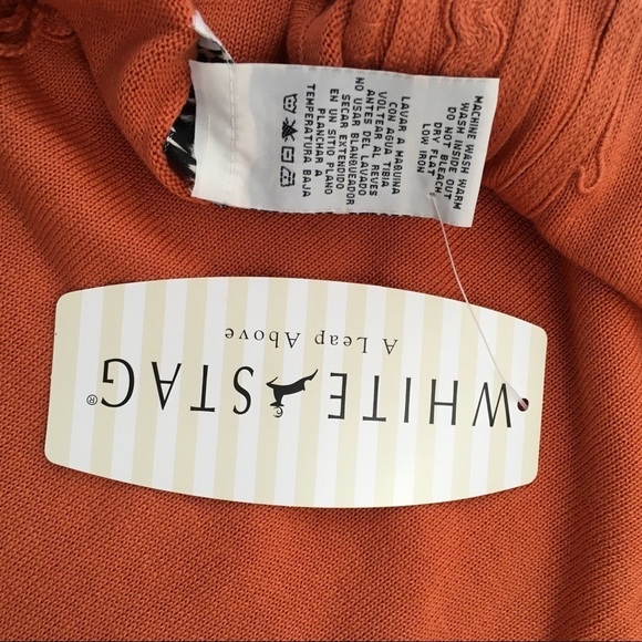 White Stage NEW Apricot Peach Knit Top XL - Picture 6 of 7